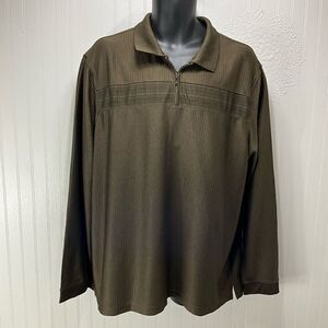 HAGGAR 1/4 Zip Long Sleeve Shirt